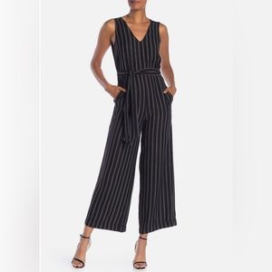 Max Studio Wide Leg Pinstripe Jumpsuit | XS | Black & White
